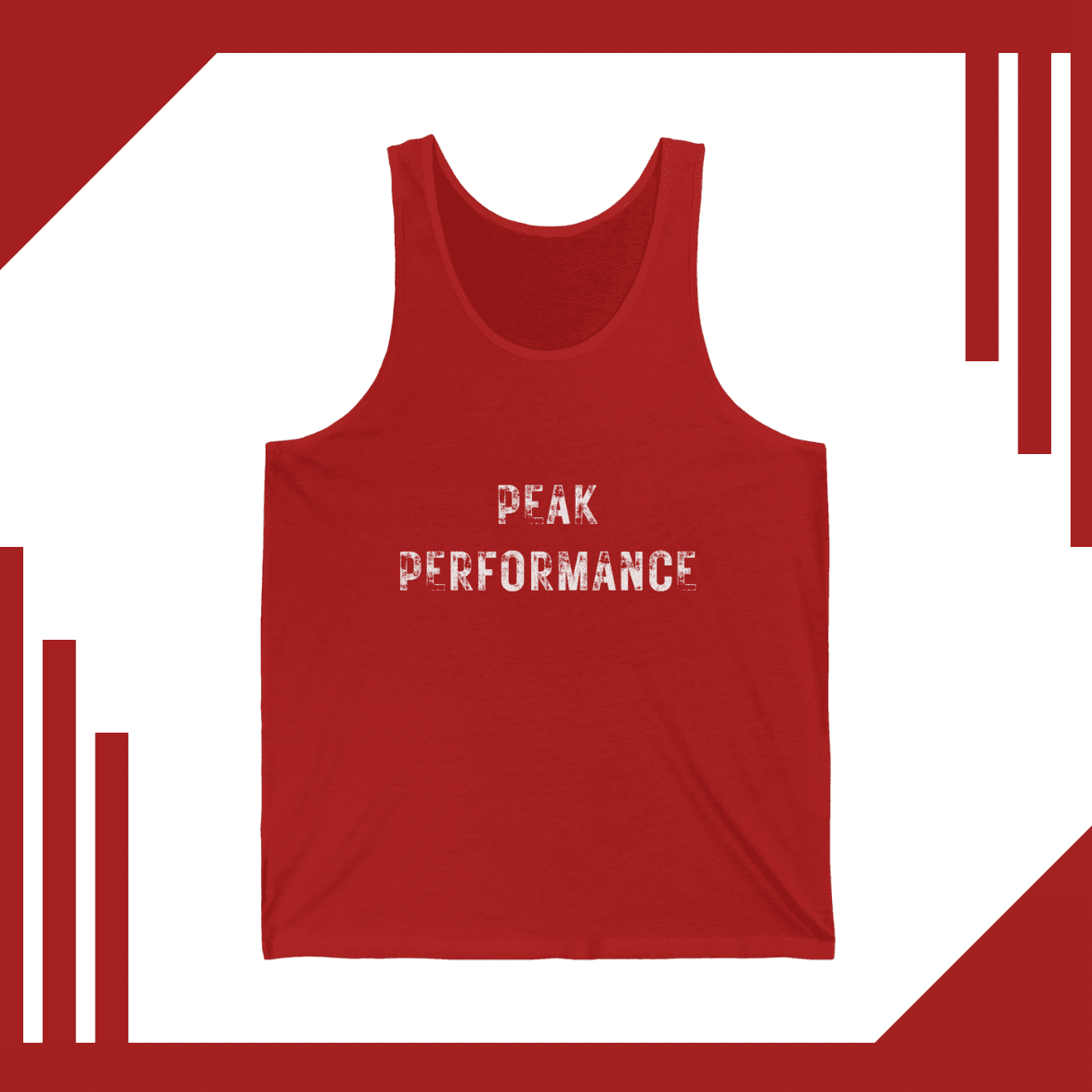 Men's Red Peak Performance White Distressed Print Tank Top