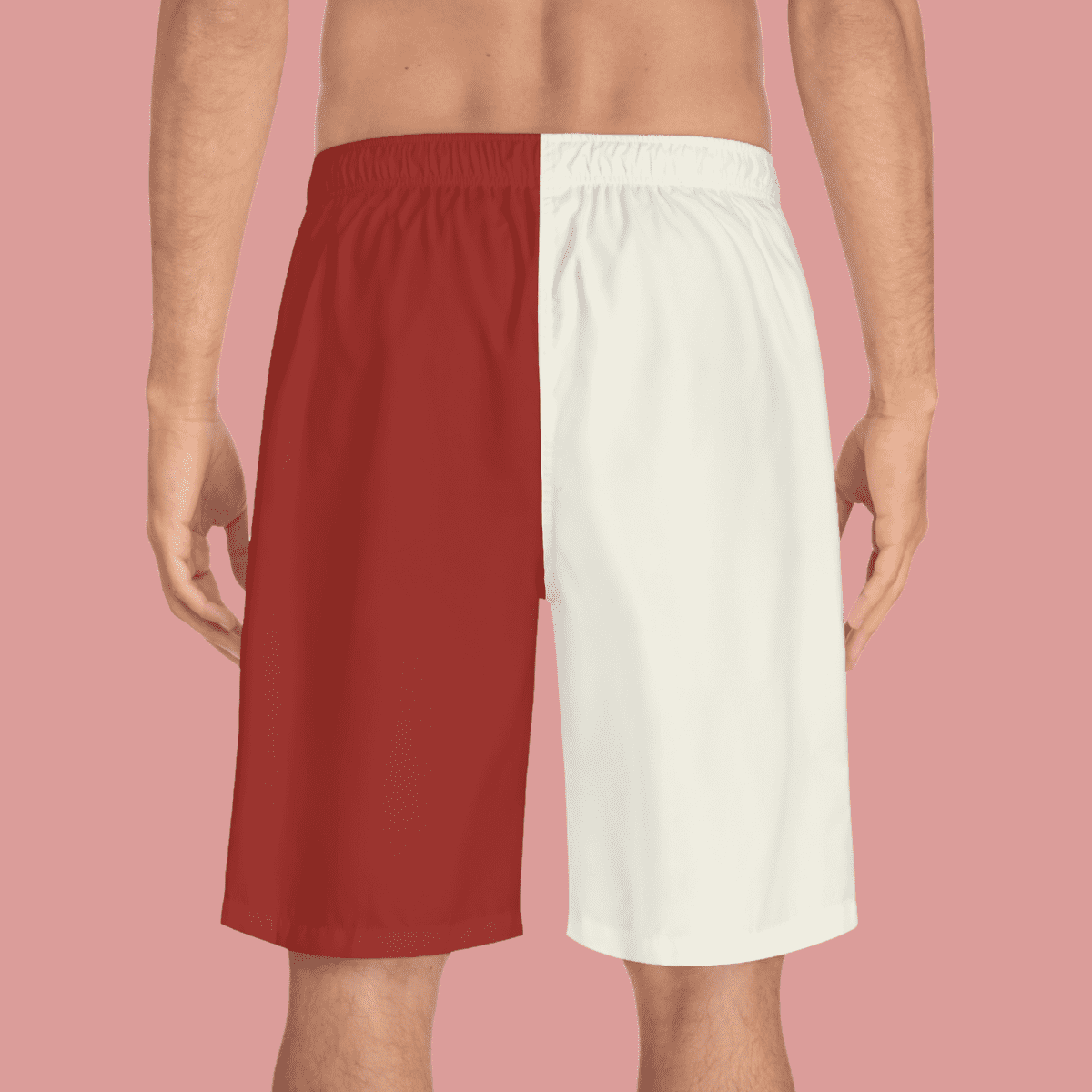 Men's Rust And Cream Board Shorts