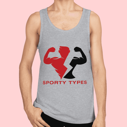 Men's Grey Sporty Types Bodybuilding Cotton Tank Top