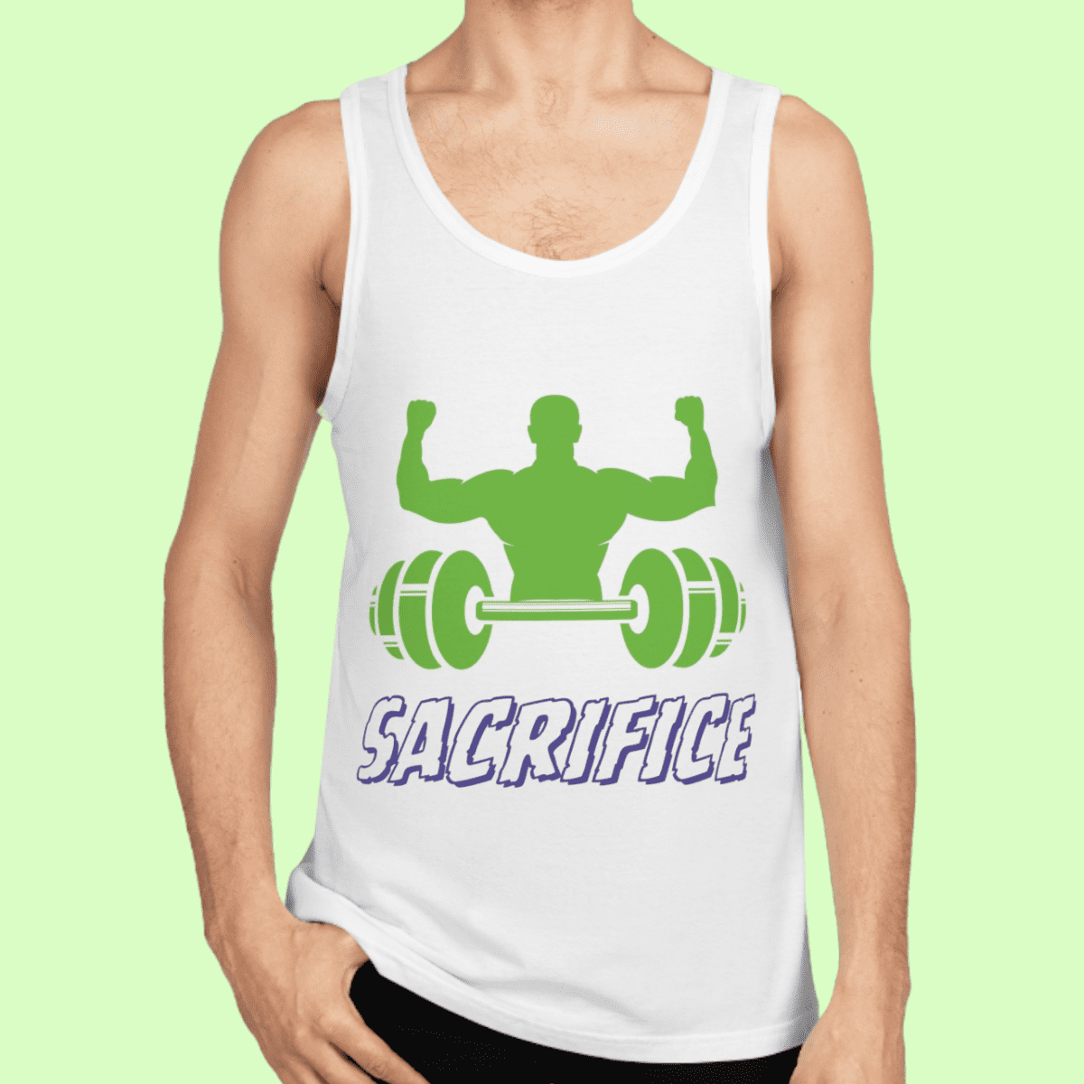 Men's White Sacrifice Cotton Tank Top