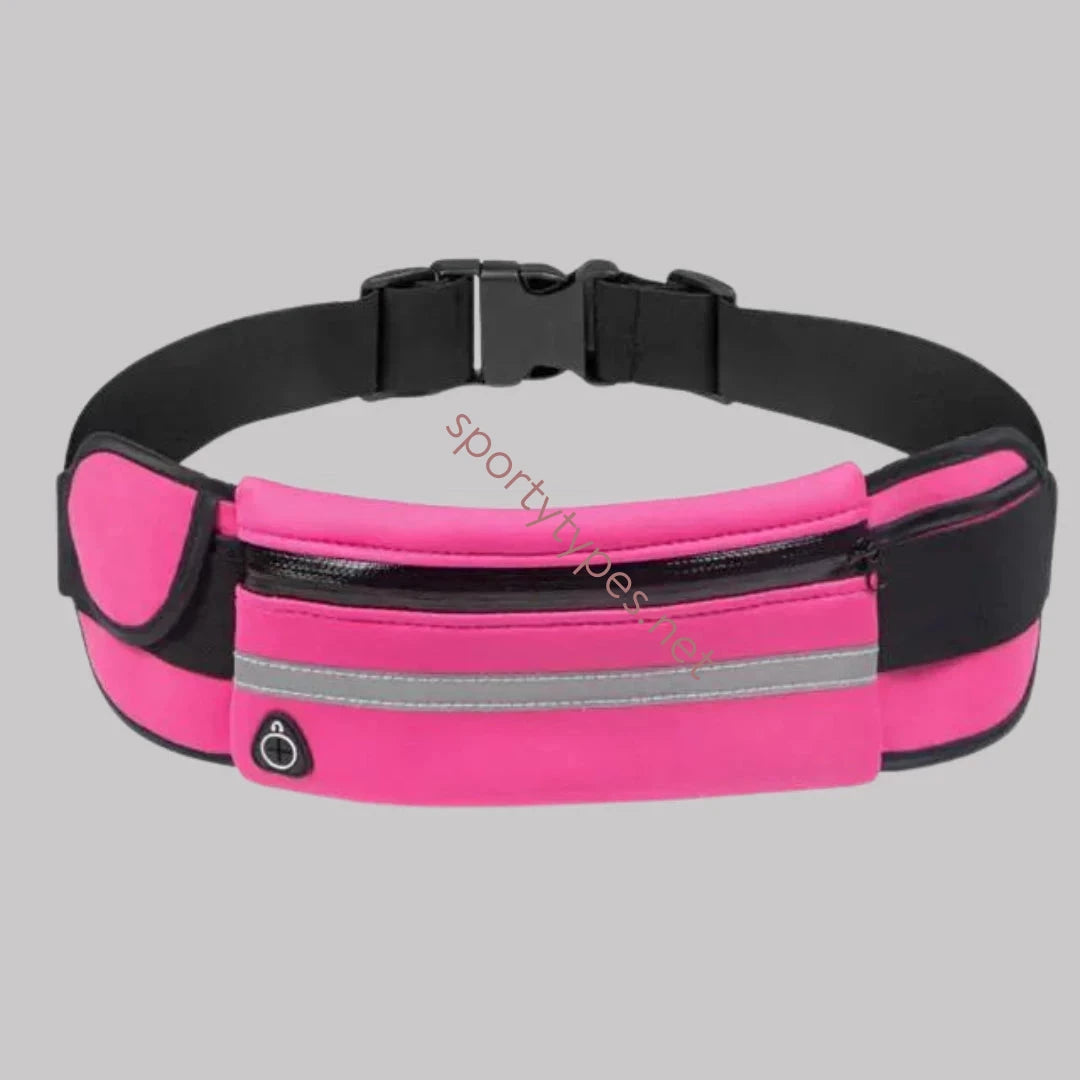 Pink Waterproof Sporty Waist Belt Bag