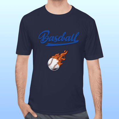 Men's Navy Baseball Moisture Wicking Tee