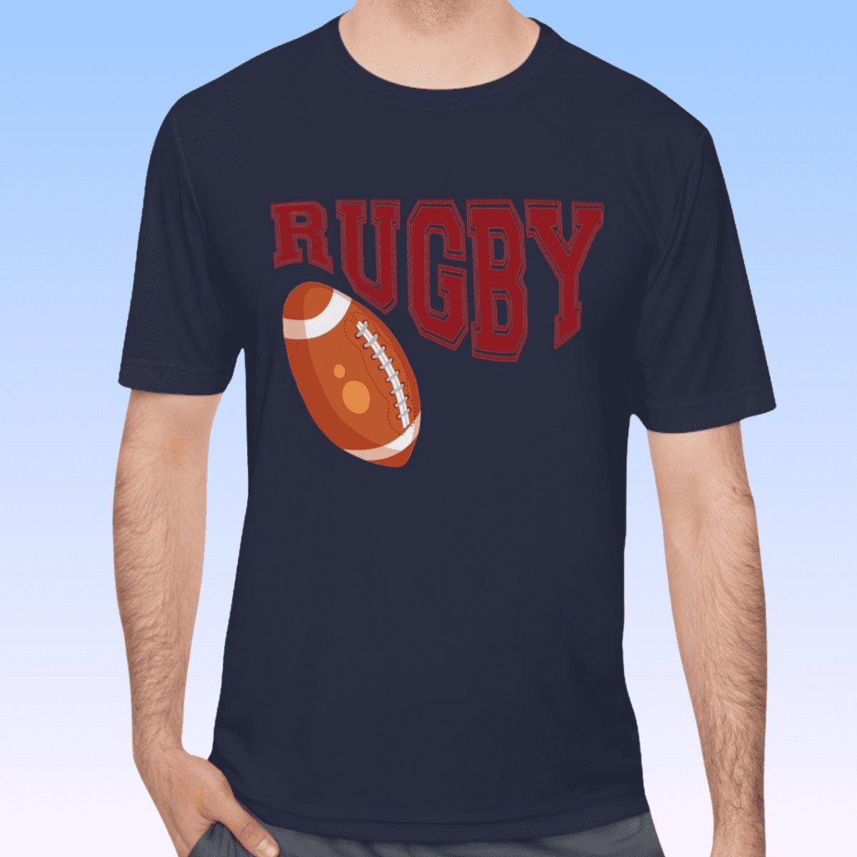 Men's Navy Rugby Moisture Wicking Tee