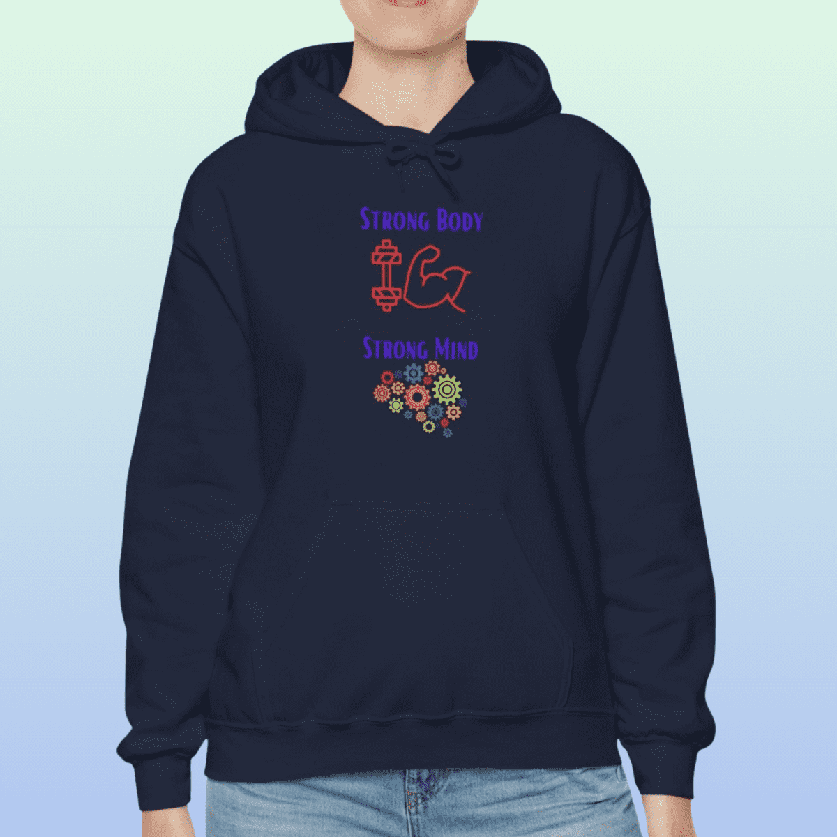 Navy Women's Strong Body Strong Mind Hoodie
