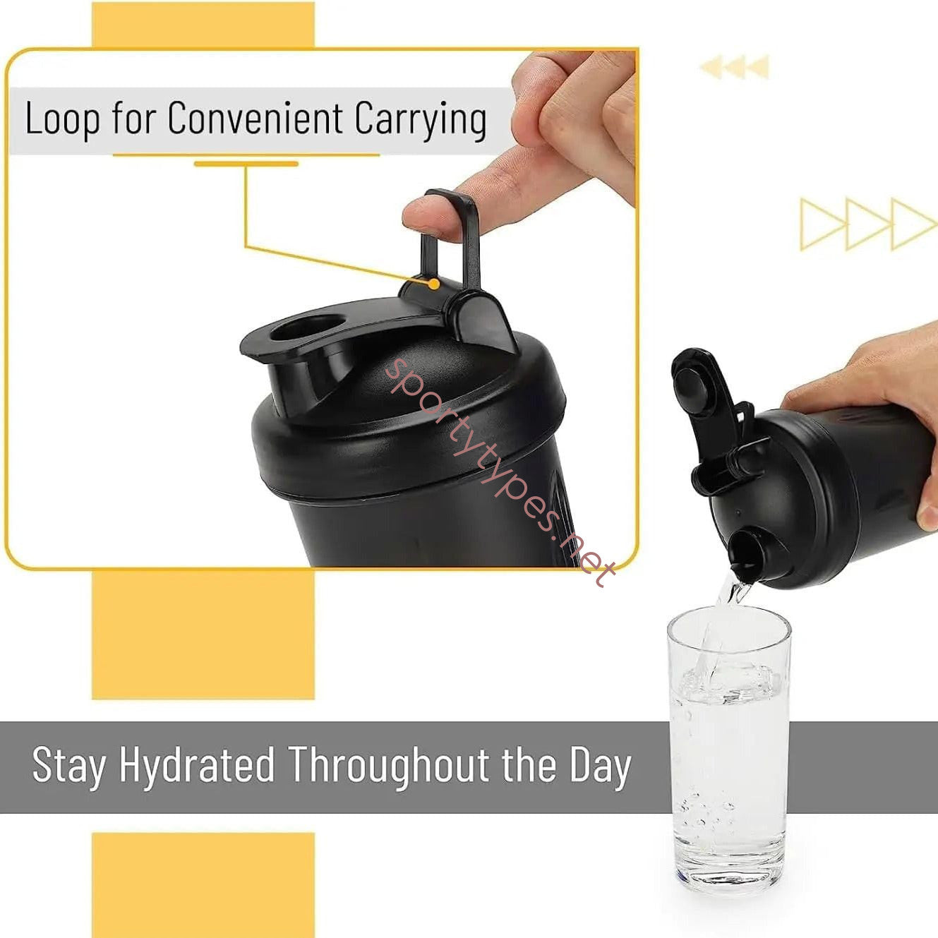 Black Portable Protein Powder Shaker
