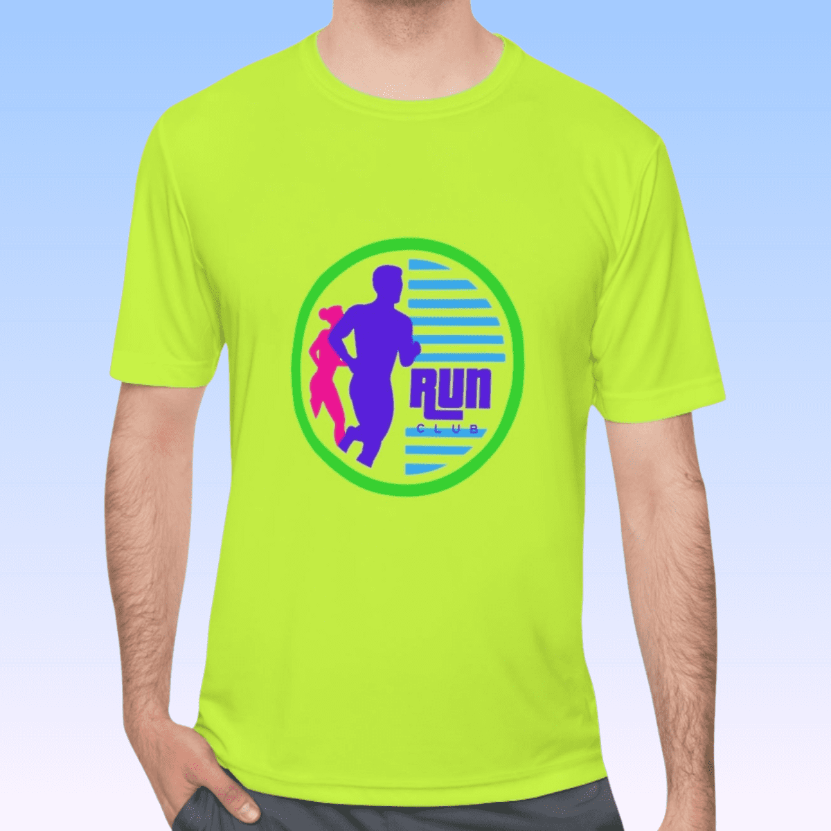 Men's Neo Yellow Run Club Moisture Wicking Tee