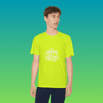 Neon Yellow Youth Soccer Vibes Moisture-Wicking Tee