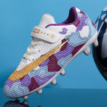 Purple and White Football Boots Long Nails - Sporty Types