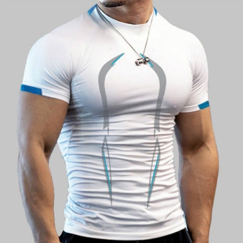 Men's White Quick-drying Fitness T-Shirt