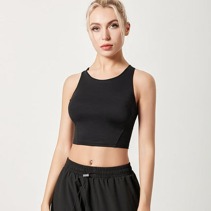 Black High-strength Supportive Fitness Crop Top