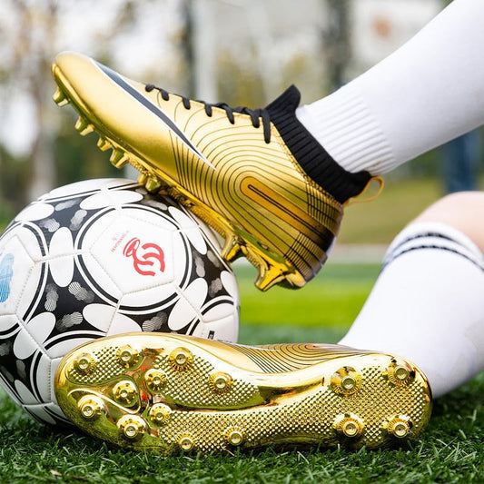 Gold Football Boots Long Nails