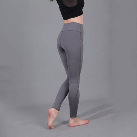 Plain Light Gray Colored Yoga Pants