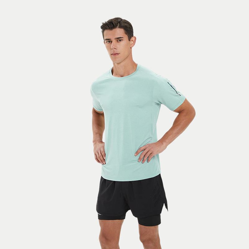 Men's Light Green Quick-drying Sports T-Shirt