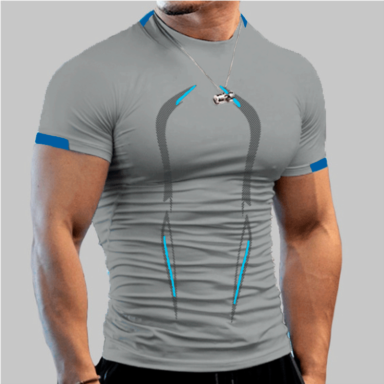 Men's Light Grey Quick-drying Fitness T-Shirt