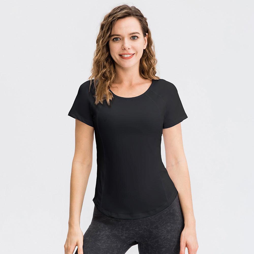 Women's Black Breathable Fitness T-Shirt