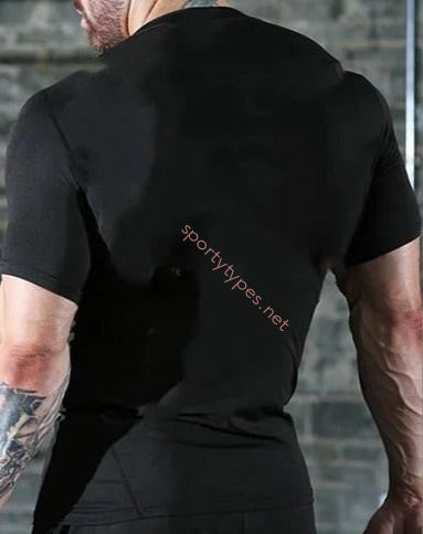 Black Men's Compression Workout Tee