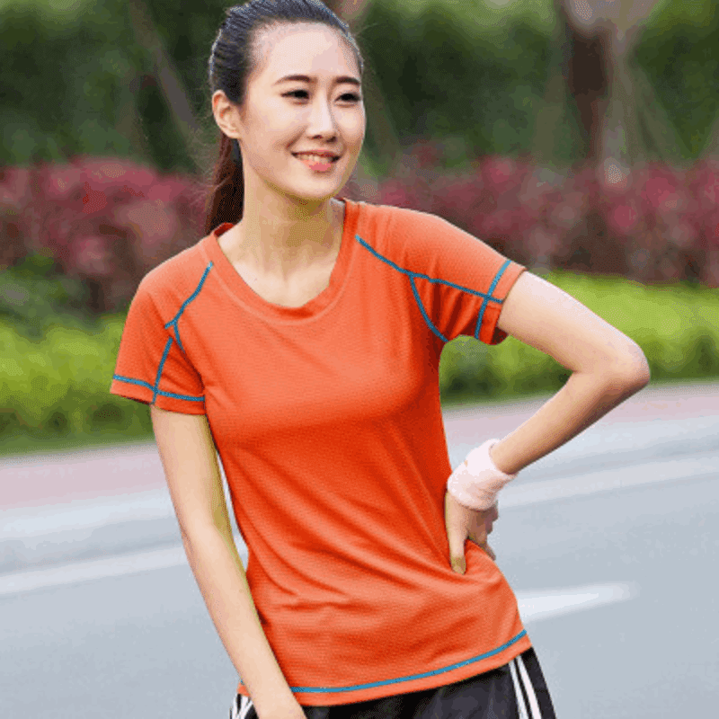 Women's Orange Quick-drying Fitness T-Shirt