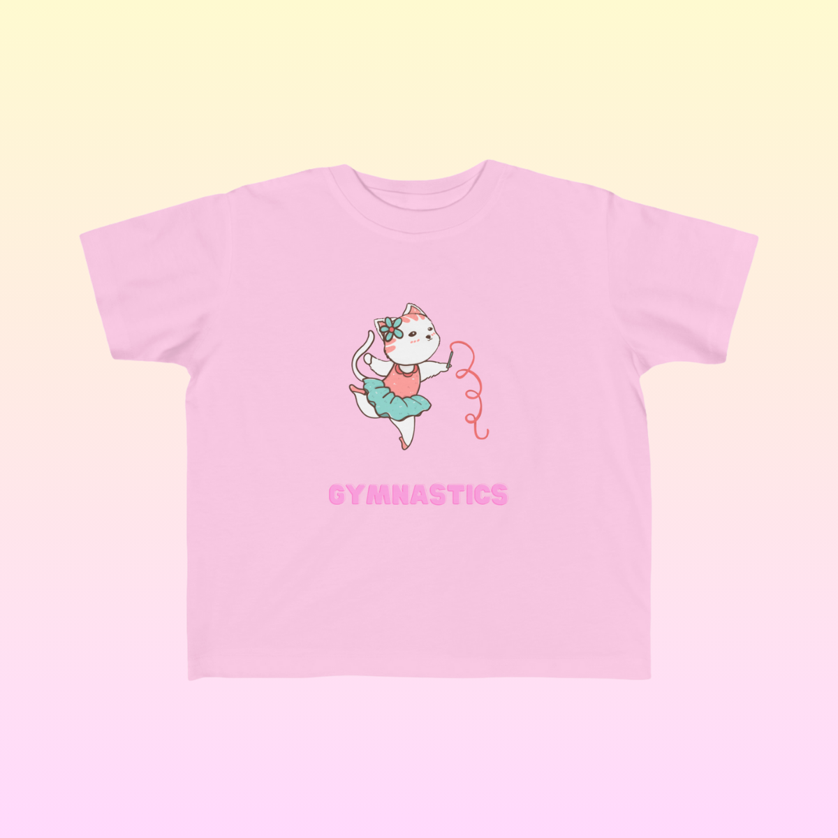 Pink Toddler Gymnastics Fan Jersey T-Shirt