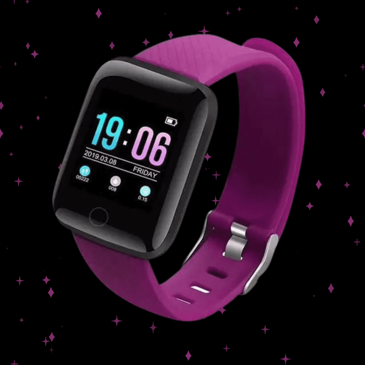 Purple Fitness Tracker Smartwatch