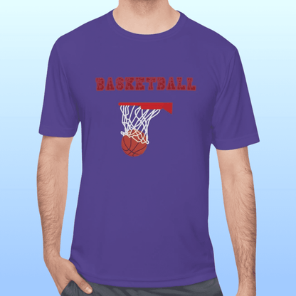 Men's Purple Basketball Moisture Wicking Tee