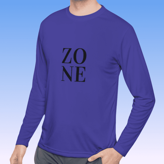 Purple Men's Zone Black Long Sleeve Moisture-Wicking Tee