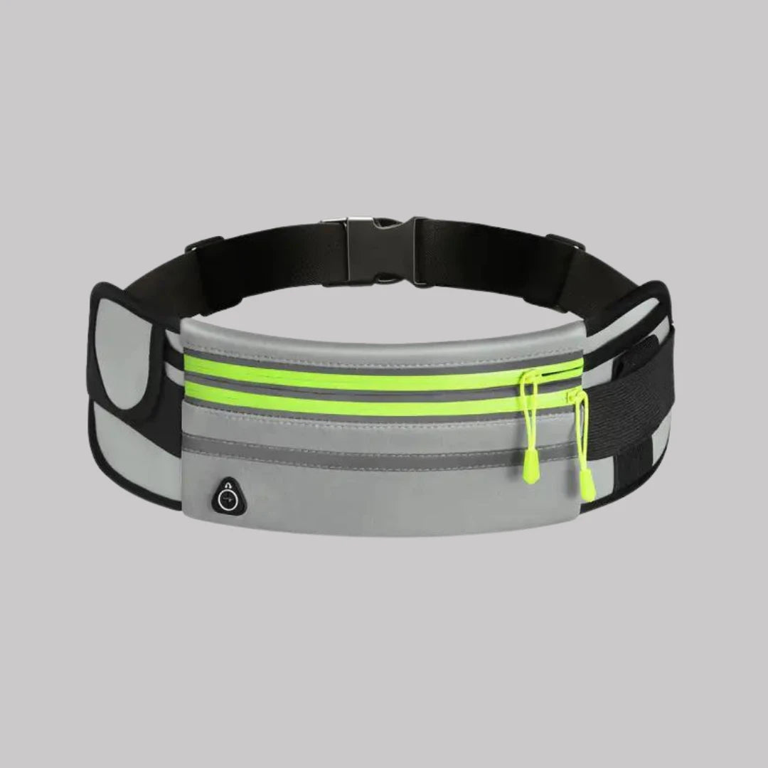 Gray Waterproof Sporty Waist Belt Bag