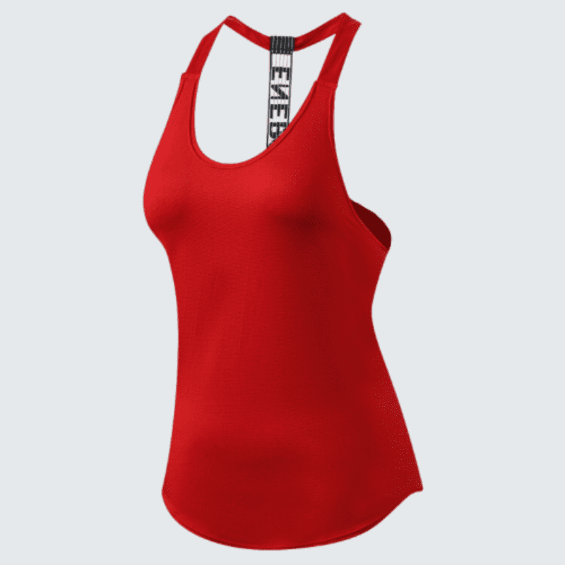 Women's Red Fitness Tank Top T-Strap