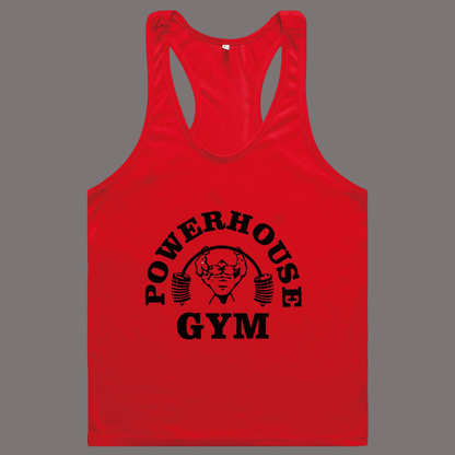 Men's Red POWERHOUSE Gym Print Tank Top