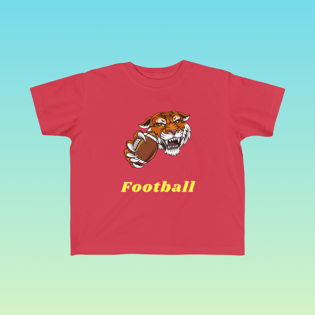 Red Toddler Football Fan Jersey T-Shirt