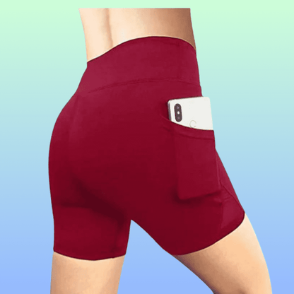 Red Women's Yoga Quick Dry Shorts