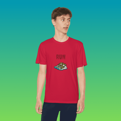 Red Youth Running Moisture-Wicking Tee