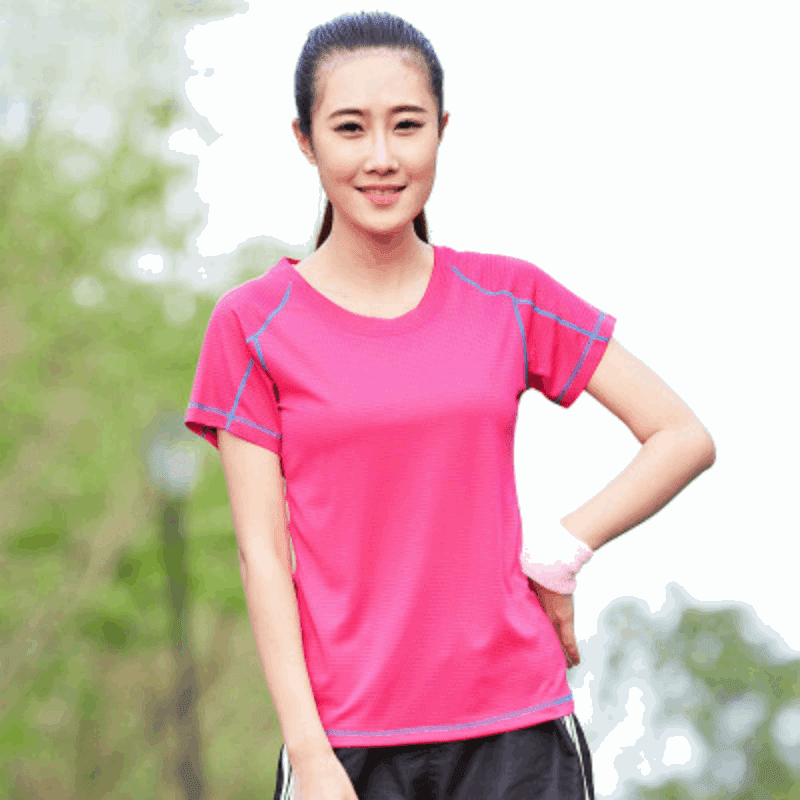 Women's Rose Red Quick-drying Fitness T-Shirt