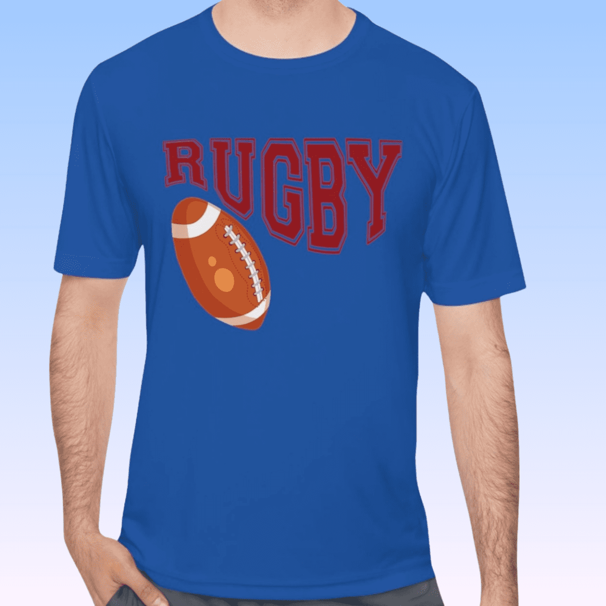 Men's Royal Rugby Moisture Wicking Tee
