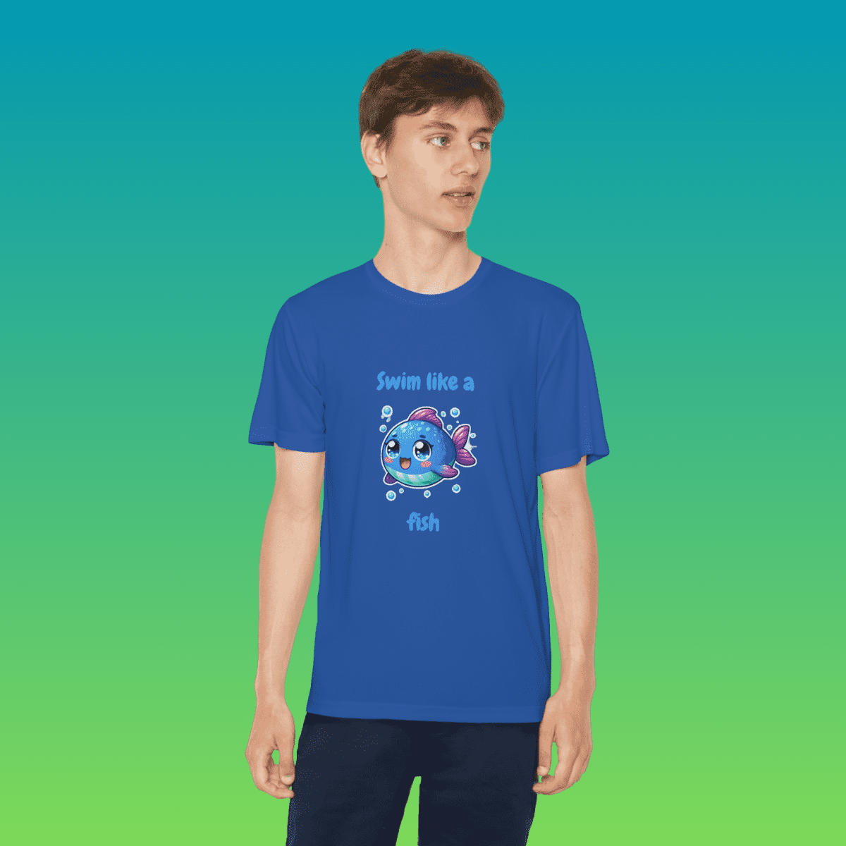 Royal Youth Swim Like A Fish Moisture-Wicking Tee