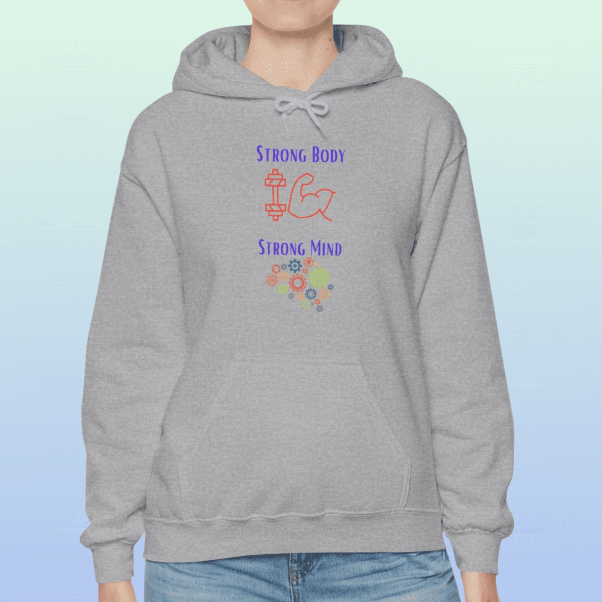 Sport Grey Women's Strong Body Strong Mind Hoodie