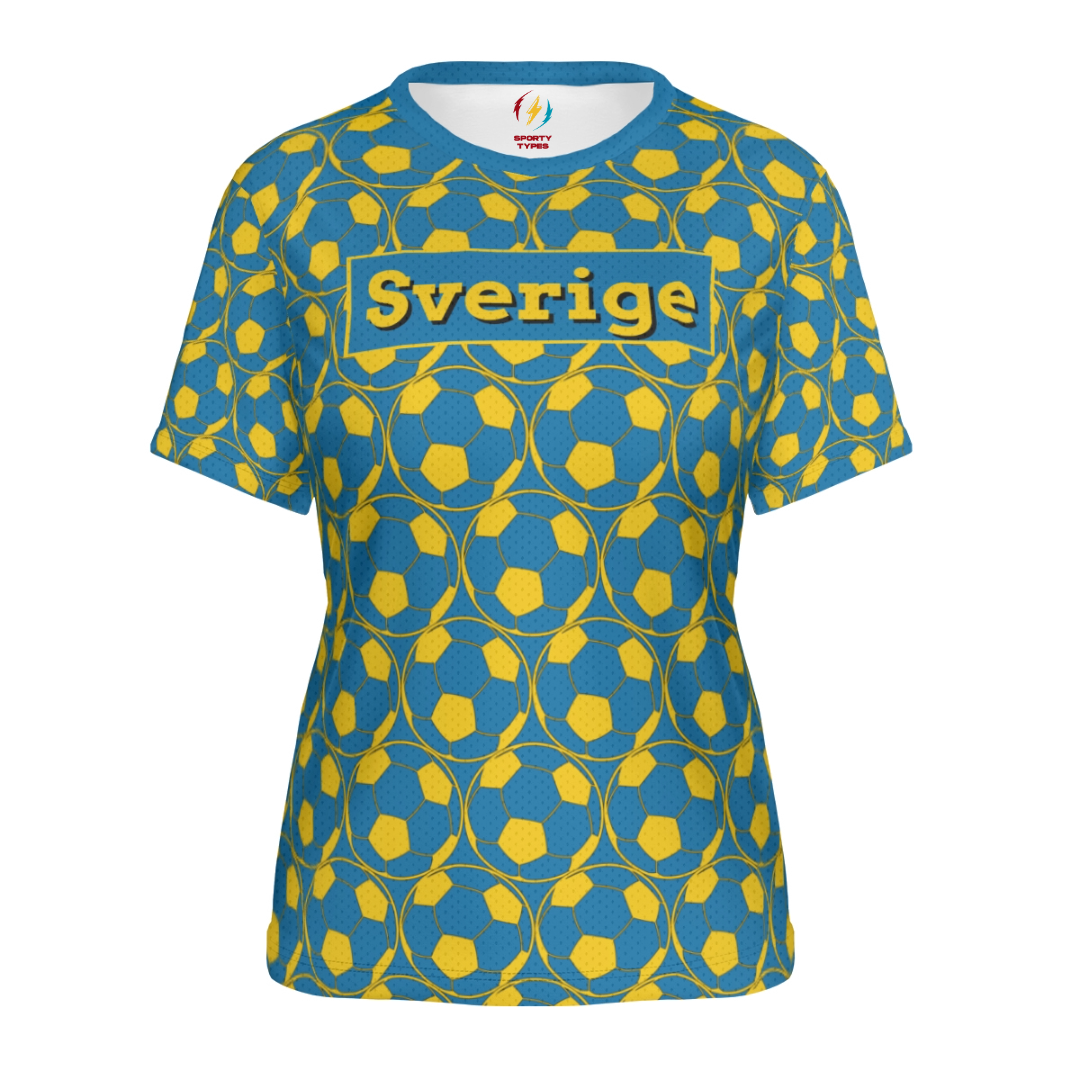 Sweden Women’s Football T-Shirt – Blue and Yellow Fan Shirt