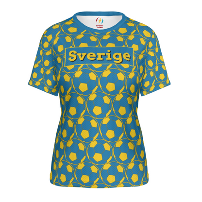 Sweden Women’s Football T-Shirt – Blue and Yellow Fan Shirt