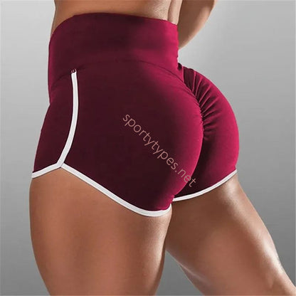 Red Women's Stretch Scrunch Shorts