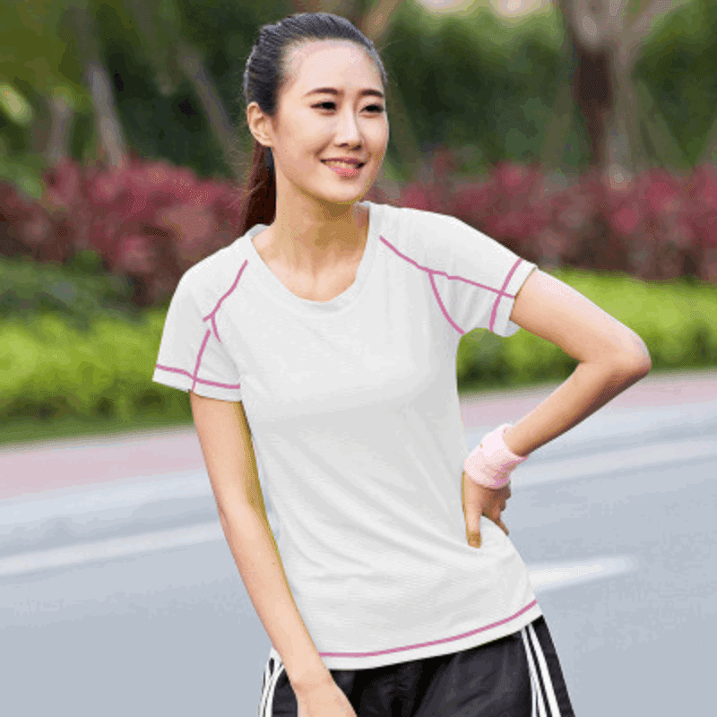 Women's White Quick-drying Fitness T-Shirt