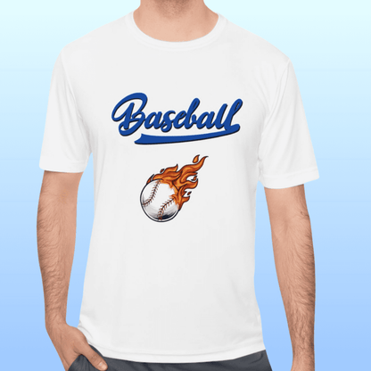 Men's White Baseball Moisture Wicking Tee