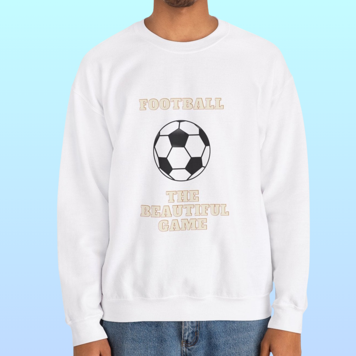 White Men's Football Heavy Blend Sweatshirt