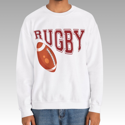 White Men's Rugby Heavy Blend Sweatshirt