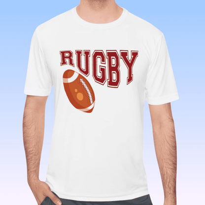 Men's White Rugby Moisture Wicking Tee