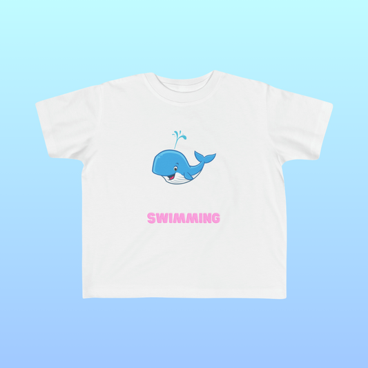 White Toddler Swimming Fan Jersey T-Shirt