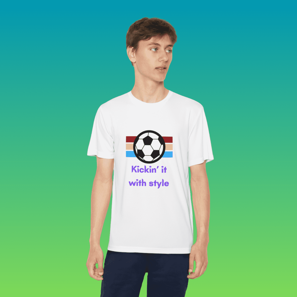 White Youth Kickin It With Style Moisture-Wicking Tee