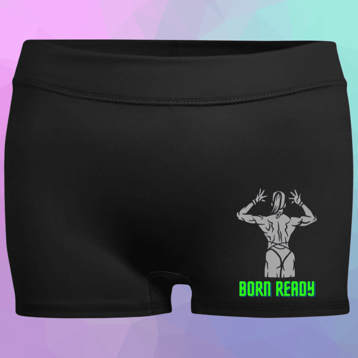 Women's Black Born Ready Fitted Moisture-Wicking Shorts