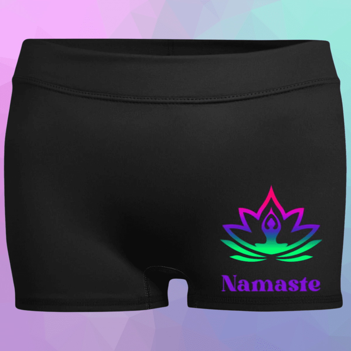 Women's Black Namaste Fitted Moisture-Wicking Shorts