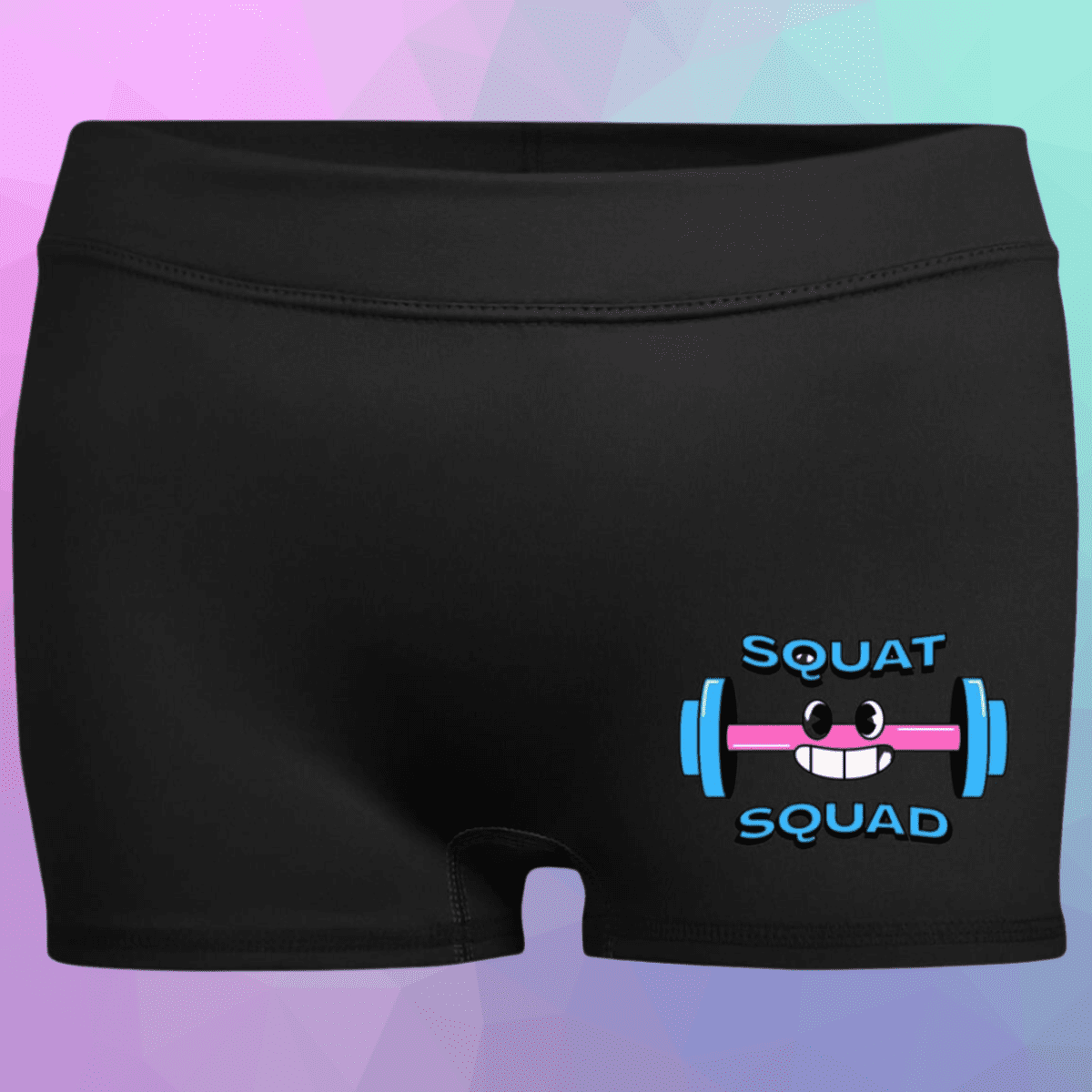 Women'sBlack Squat Squad Fitted Moisture-Wicking Shorts