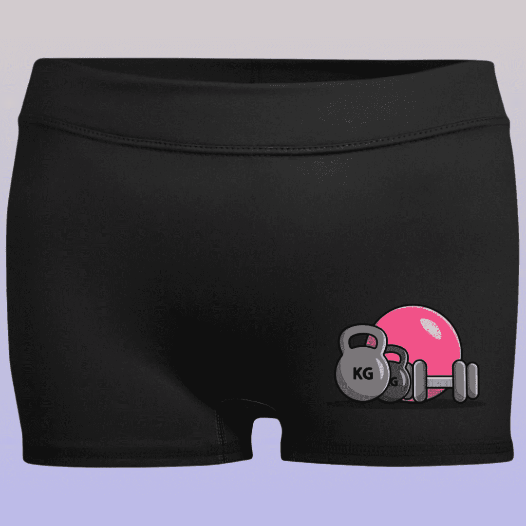 Women's Black Workout Fitted Moisture-Wicking Shorts