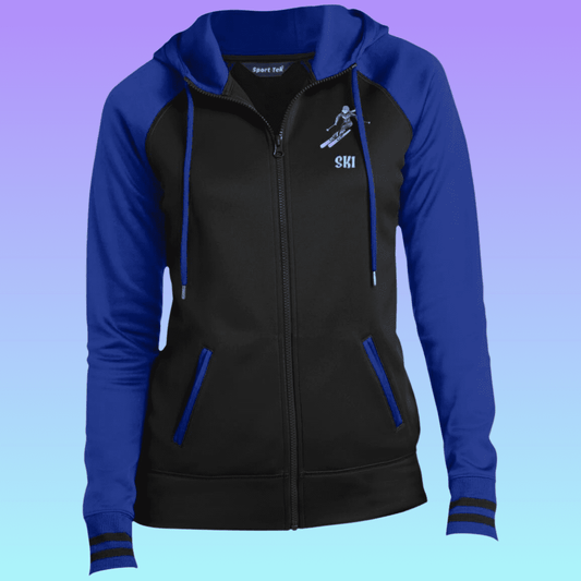 Women's Black and Royal Ski Sport-Wick® Full-Zip Hooded Jacket